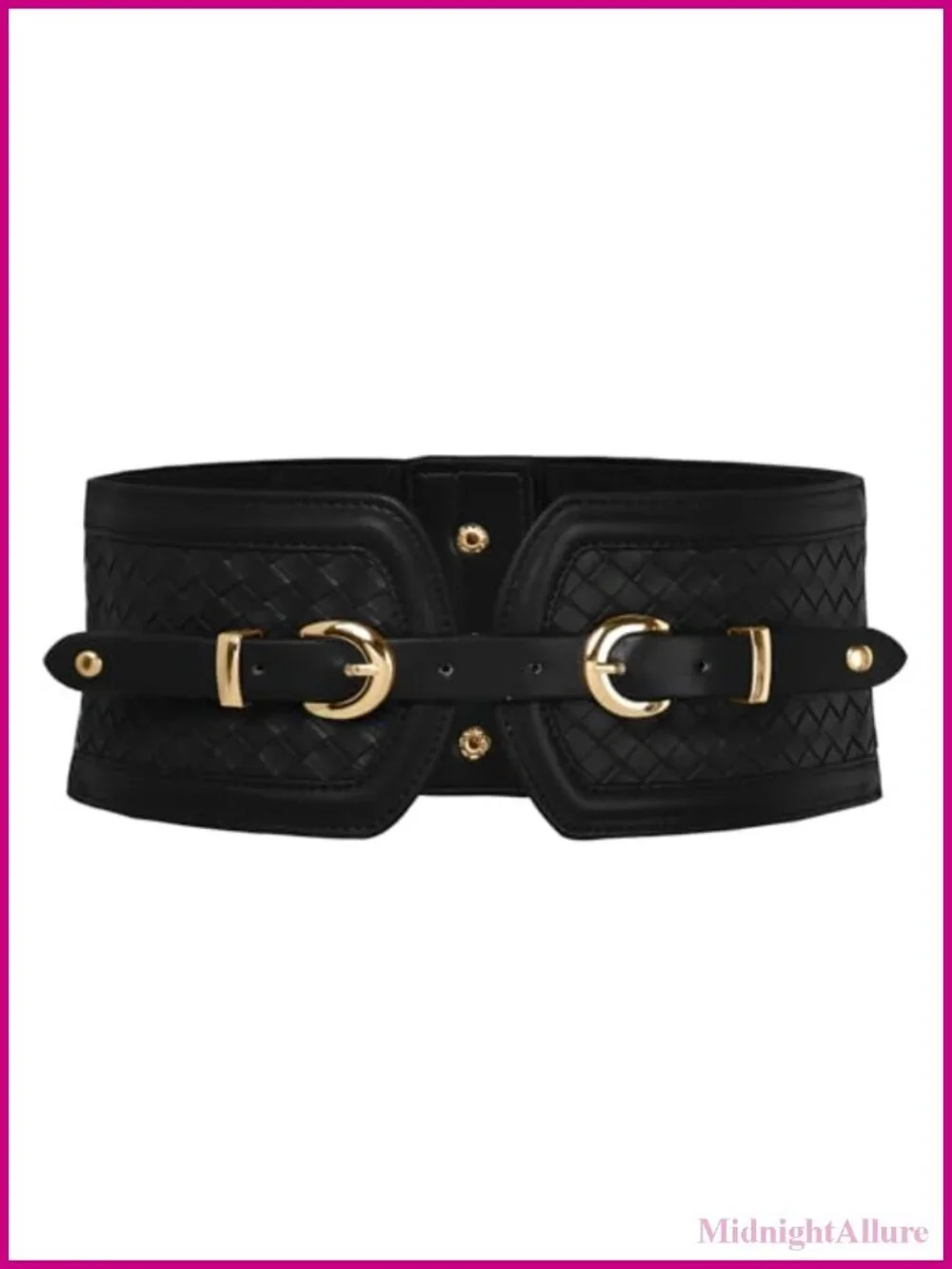 Women Wide Corset Belt Elastic Stretchy Waspie Waist Belt with Buckle